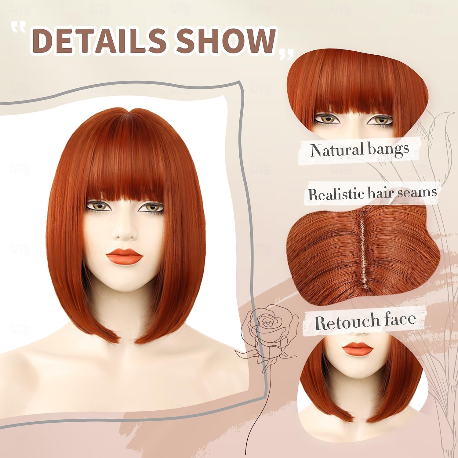 Bob Wig with Bangs Short Wig for Women, Cosplay Wig Easy to Wear, Straight Bob Wig for White Women, Synthetic Wig for Everyday, Party and Halloween 2025 - $18.49 –P7