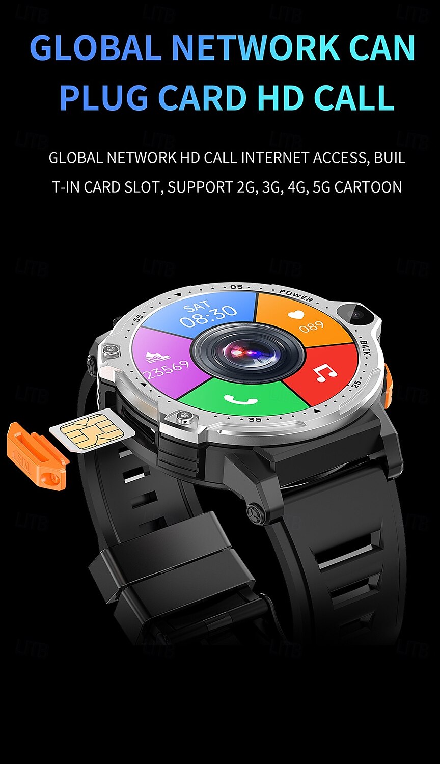 iMosi PG999 Smart Watch 1.54 inch 4G LTE Cellular Smartwatch Phone 4G Pedometer Call Reminder Heart Rate Monitor Compatible with Null Men GPS Long Standby Hands-Free Calls IP 67 43mm Watch Case 2025 - $94.99 –P3
