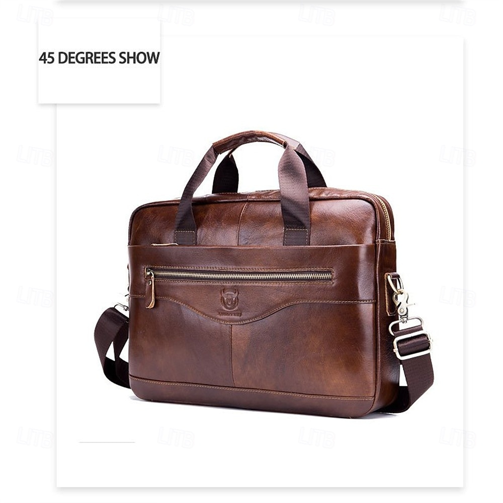 pu lær laptop skulder messenger bag koffert15,4 tommers bærbare vesker høykvalitets business massasje bag herre merke håndvesker i ekte skinn 2025 - $55.99 -P12