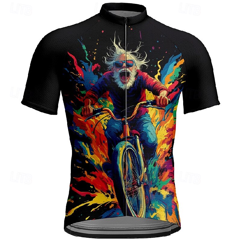 Herr Cykeltröja Grafisk Kortärmad Cykel T-shirt Tröja med 3 bakfickor Bergscykling Snabb tork Anatomisk design Uppsugande Andningsfunktion sporter Svart Kaki Kläder 2025 - $25.99 –P9