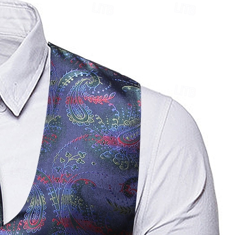 Retro Řvoucí 20s 20. léta 20. století Kamizelka Vesta Velký Gatsby Gentleman Kašmírový vzor Retro Maškarní kostým Pánské Vánoce předvečer Všech svatých Karneval Výkon loučení se svobodou nevěsty 2025 - $35.99 –P15