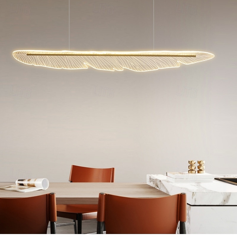 pióro galwanizowane lampa wisząca bezstopniowa ściemnialna lampa wisząca metalowa nowoczesna nordycka styl 120cm 220-240v 2026 - $299.99 –P6