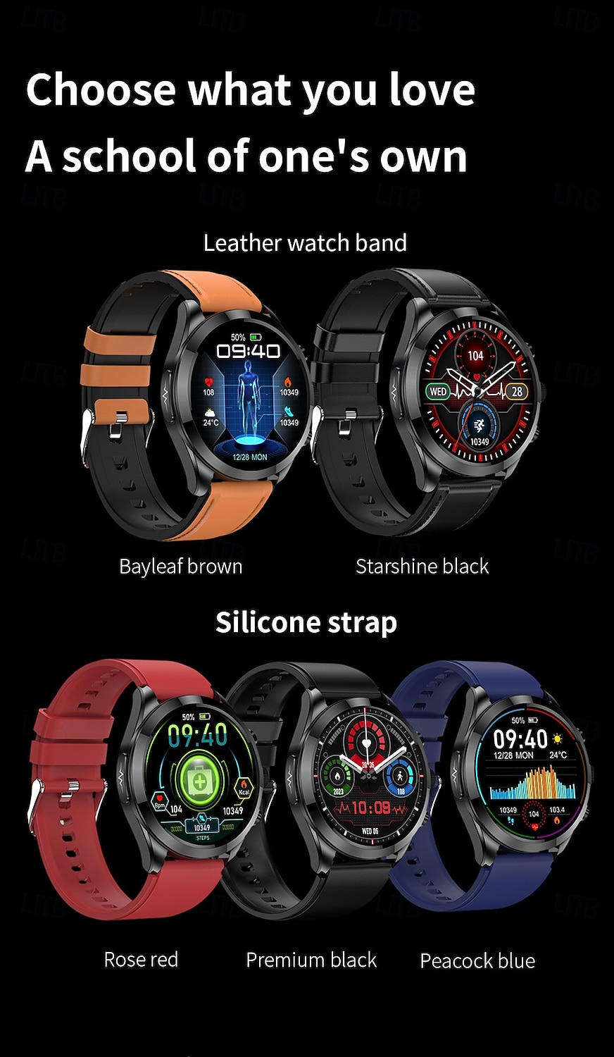 2025年 iMosi ET440 スマートウォッチ 1.39 インチ スマート·ウォッチ ブルートゥース ECG + PPG 温度監視 歩数計 と互換性があります Android iOS 女性 男性 ハンドフリーコール 防水 メディアコントロール IP 67 46mmの時計ケース  コレクション – $73.99 –P19