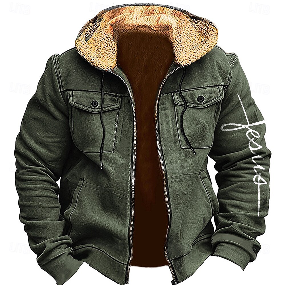 Homme Croix Toison Sweats à Capuche Sweat à capuche Sweat à capuche Capuche Mode 3D effet Vacances Chasse Bleu Marron Zippé Poche Automne Hiver Designer de 2025 ? $42.99 –P4