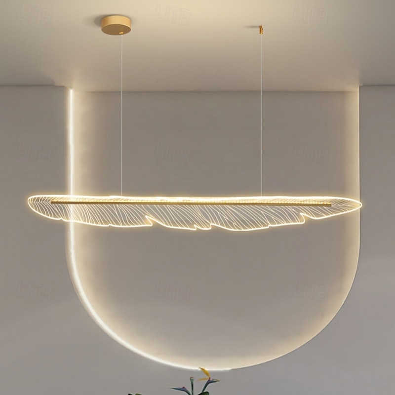 pióro galwanizowane lampa wisząca bezstopniowa ściemnialna lampa wisząca metalowa nowoczesna nordycka styl 120cm 220-240v 2026 - $299.99 –P1