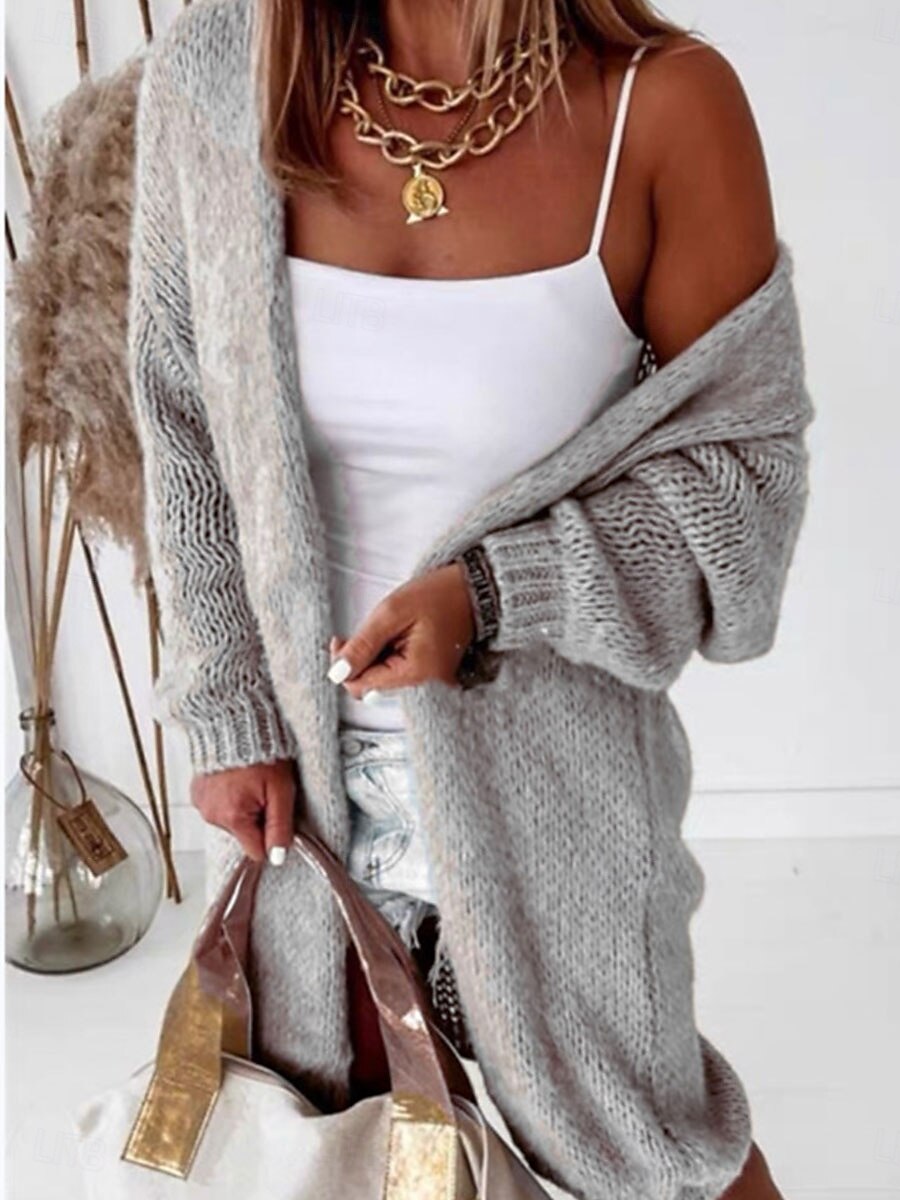 Damen Pullover Strickjacke Elegant Modisch Strassenmode Einfarbig Mit Kapuze Strick Langarm Normale Oberteile Stricken Outdoor Täglich Wochenende Grün Khaki Herbst Winter 2025 - $41.99 –P3