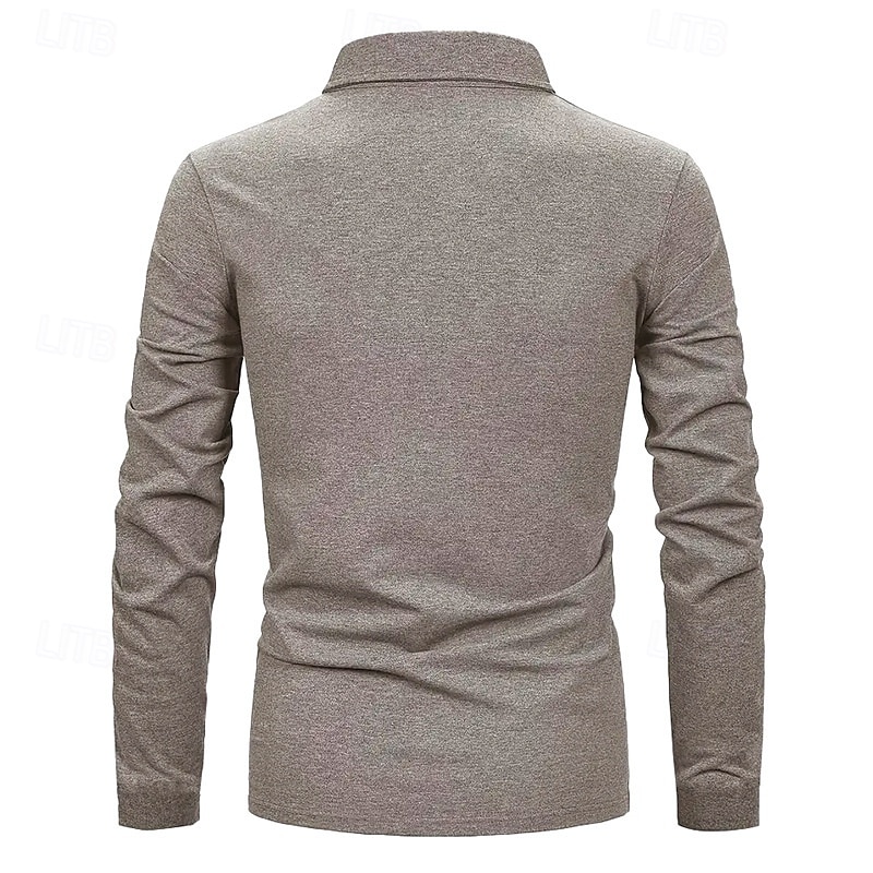 Herren Golfhemd Golf Poloshirts Arbeit Casual Kargen Langarm Basic Modern Farbblock Patchwork Knopf Frühling & Herbst Regular Fit Königliches Blau Blau Dunkelgrau Khaki Hellgrau Hellblau Golfhemd 2025 - $25.99 –P15