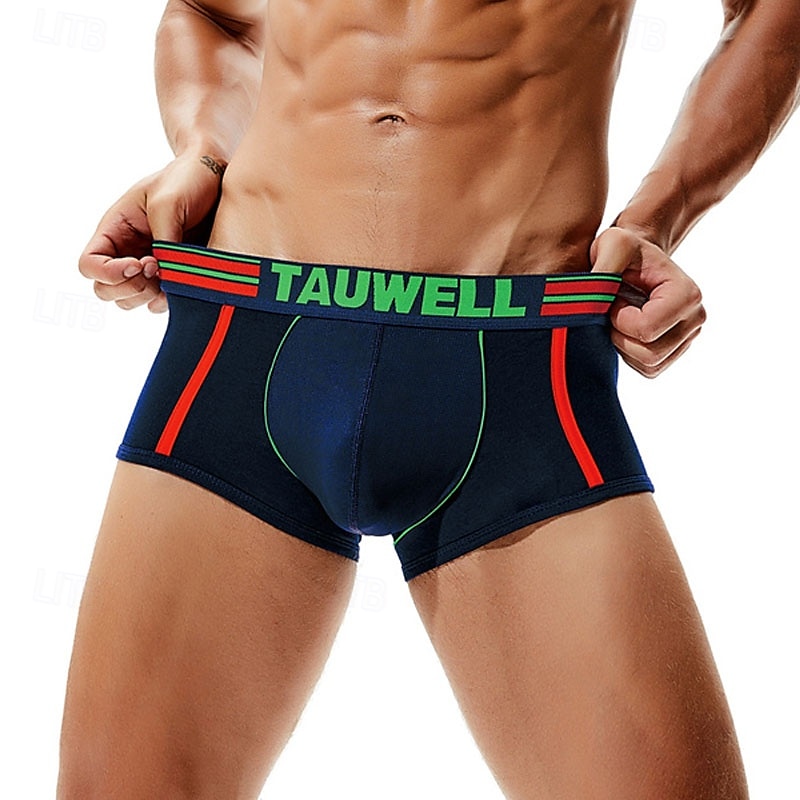 Men's 1 PCS Boxers Underwear Boxer Shorts Patchwork 90% Cotton Breathable Soft Comfortable Color Block Letter Mid Rise Black White 2025 - $10.49 –P1