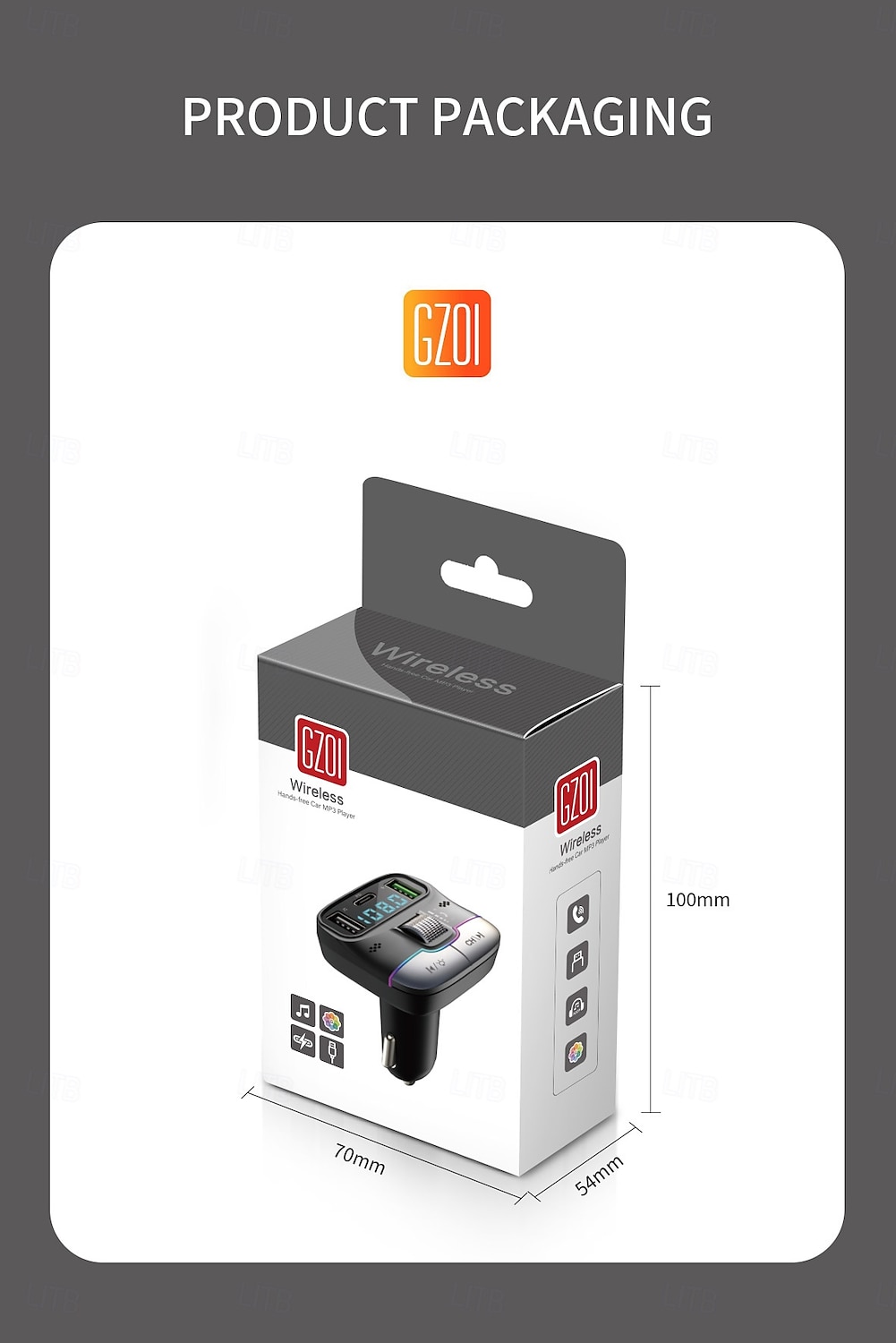 Car Charger Dual USB Smart Fast Chargers with Charging Cable Bluetooth 5.0 FM Transmitter MP3 Player 2025 - $27.99 –P16