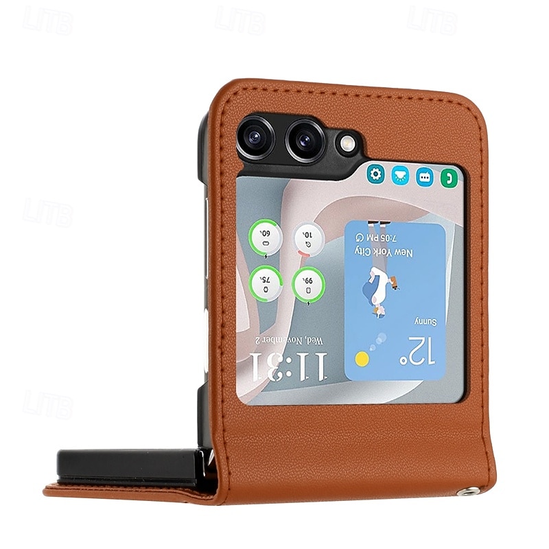 هاتف غطاء من أجل سامسونج جالاكسي زد فليب 6 Z Flip 5 Z Flip 4 Z Flip 3 غطاء خلفي ضد الصدمات مكتب  /  الأعمال TPU جلد PU 2025 - $16.99 –P1