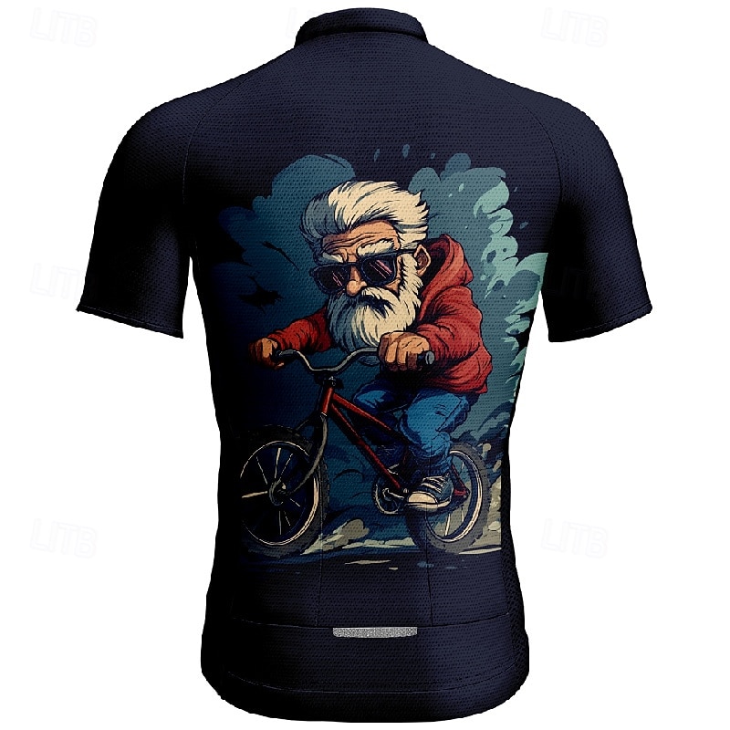 Men's Cycling Jersey Graphic Short Sleeve Bike Tee Tshirt Jersey with 3 Rear Pockets Mountain Bike MTB Quick Dry Anatomic Design Wicking Breathable Sports Dark Grey Black Dark Navy Clothing Apparel 2026 - $28.99 –P11