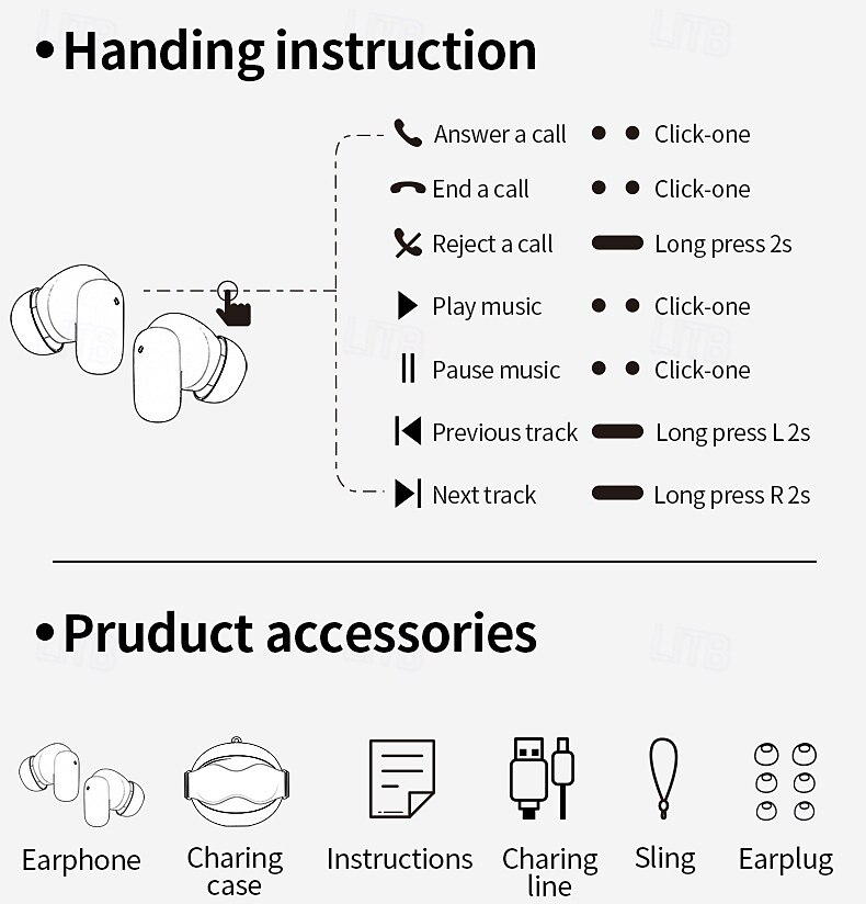 G06 True Wireless Headphones TWS Earbuds In Ear Bluetooth 5.3 Ergonomic Design Built-in Mic Long Battery Life for Apple Samsung Huawei Xiaomi MI  Fitness Camping / Hiking Running Mobile Phone Travel 2025 - $35.99 –P9