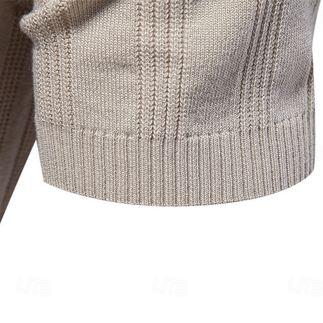 Men's Business Casual Lapel Button Short Sleeve Vintage Fashion Solid Color Vertical Stripes Buttons All Seasons Black Bronze Light Grey Beige 2025 - $26.99 –P11