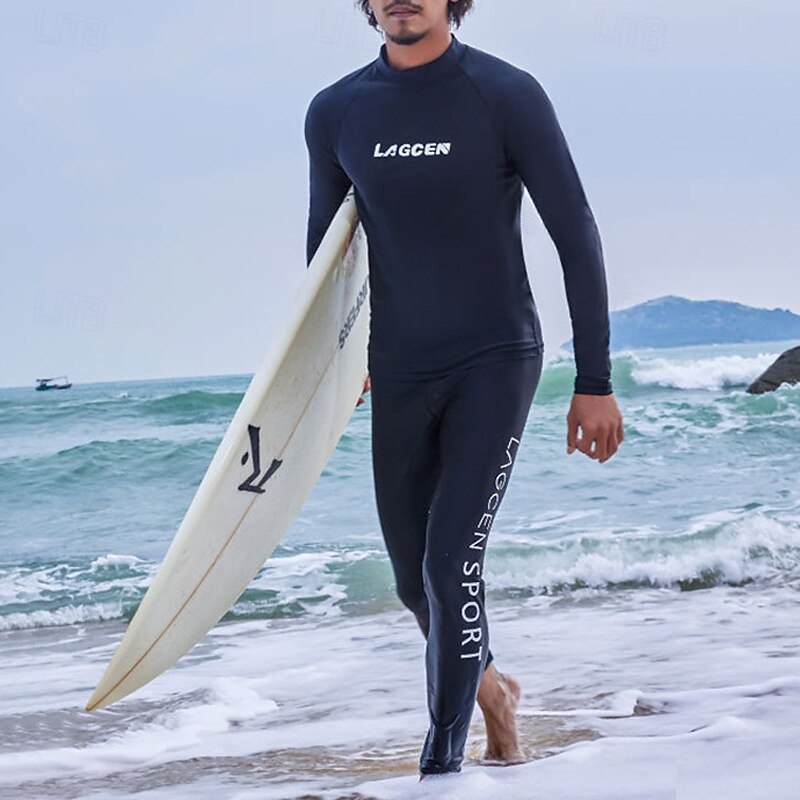 Miesten Rashguard-uimapuku Uimapaita Kevyt Pitkähihainen Uima-asut Uimapuku 2-osainen Uinti Lainelautailu Hiekkaranta Vesiurheilu Painettu Kesä Kevät Syksy 2025 - $51.99 –P2