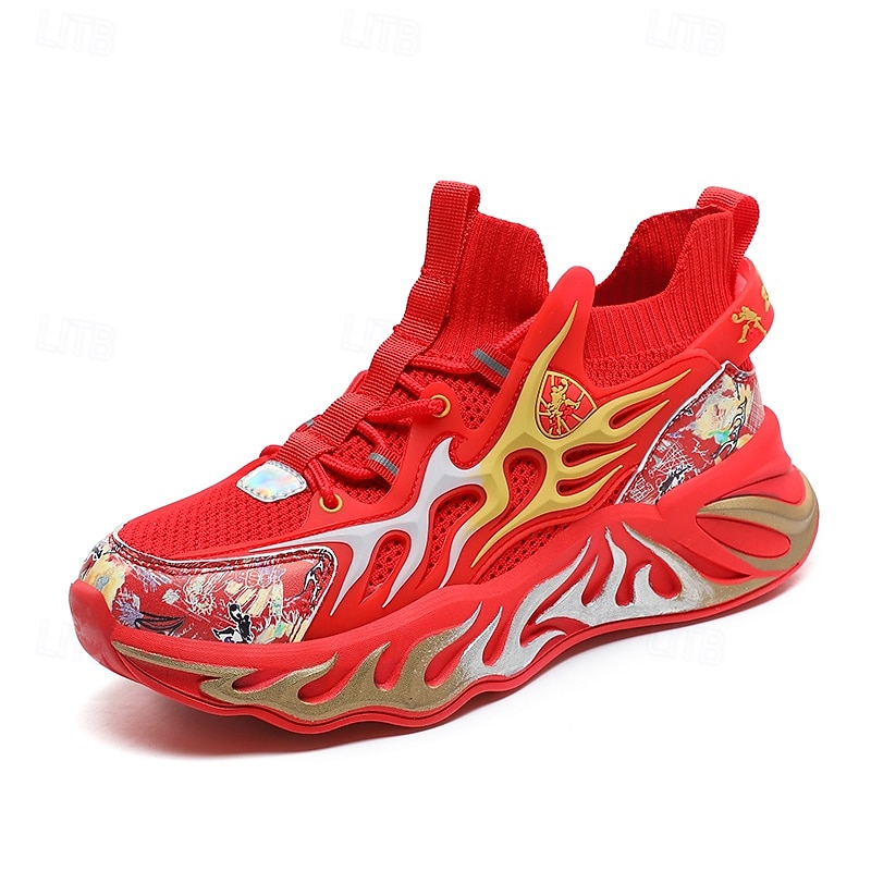 eleganti sneakers rosse da uomo con motivo a fiamma - eleganti e comode, perfette per feste o uscite informali del 2025 a $59.99 –P2