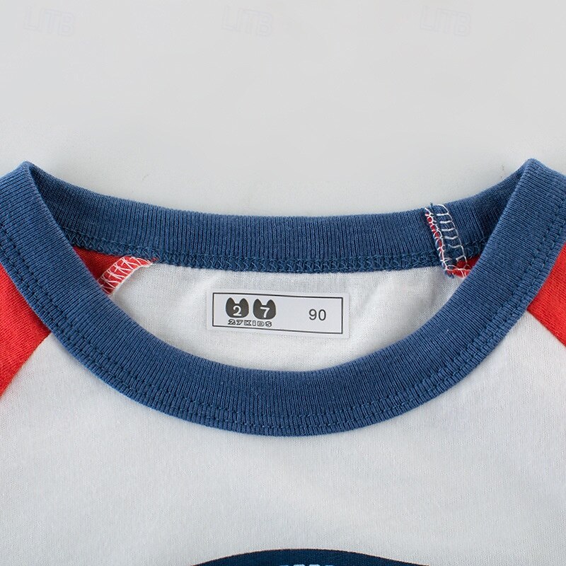 Multi Packs 2pcs Boys Crew Neck Short Sleeves Red Blue T Shirt Tee Top Print Graphic Vacation Daily Wear 100% Cotton Spring & Summer 2025 - $15.99 –P5