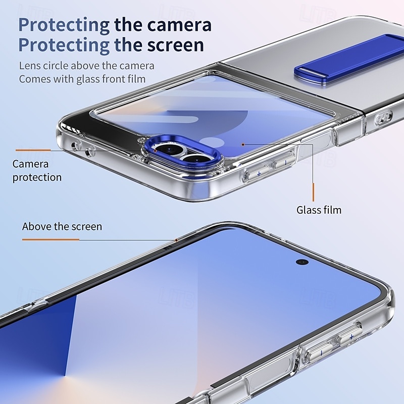 Phone Case For Samsung Galaxy Z Flip 7 Z Flip 6 Z Flip 5 Z Flip 4 Z Flip 3 Back Cover with Stand Holder Magnetic Support Wireless Charging Retro TPU PC 2025 - $24.99 –P16