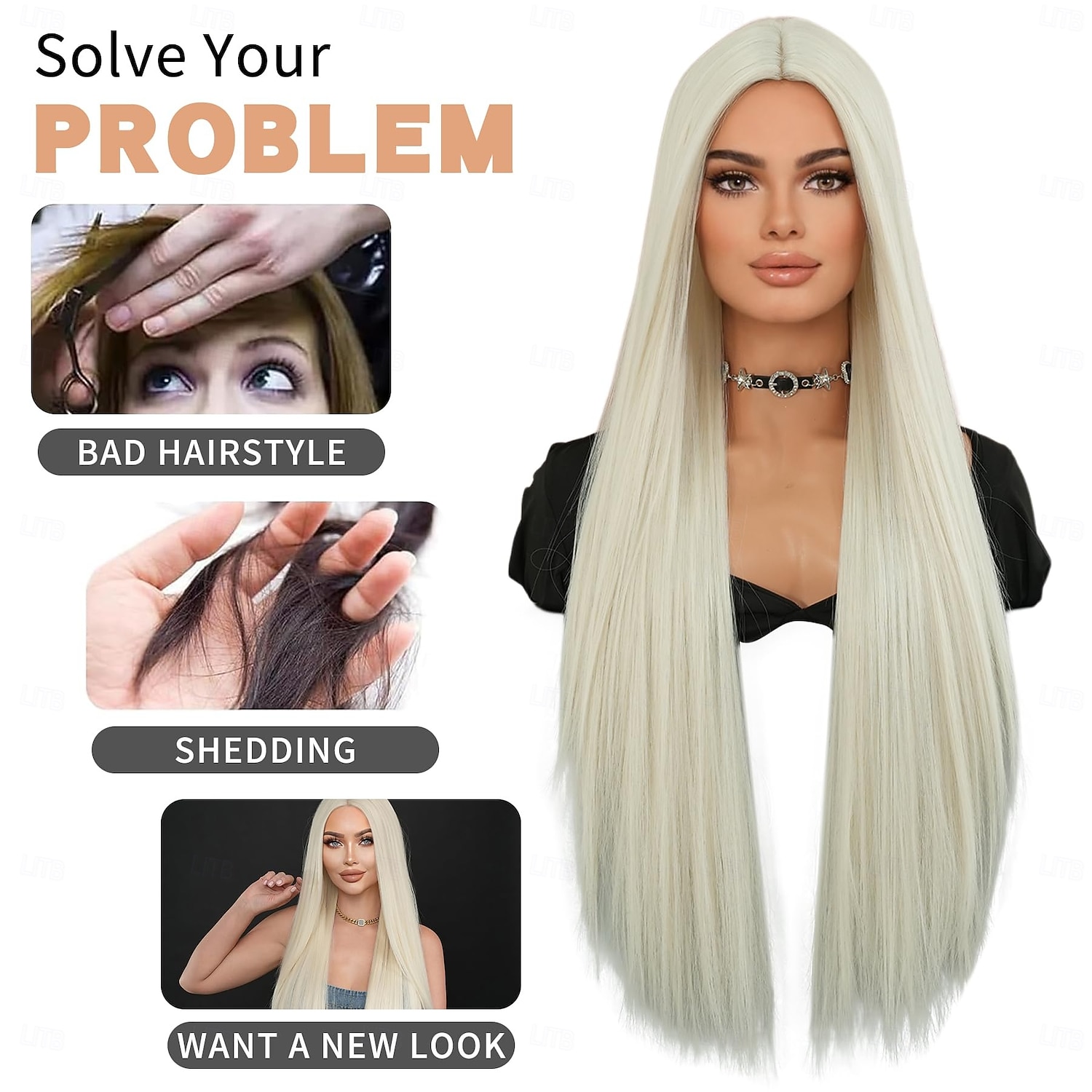 Super Long  Wigs Natural Heat Resistant Fiber Synthetic Layered Straight Midlle Part Wigs Women Wigs for Holiday Festival Daily Party Daily Used 2026 - $19.99 –P3