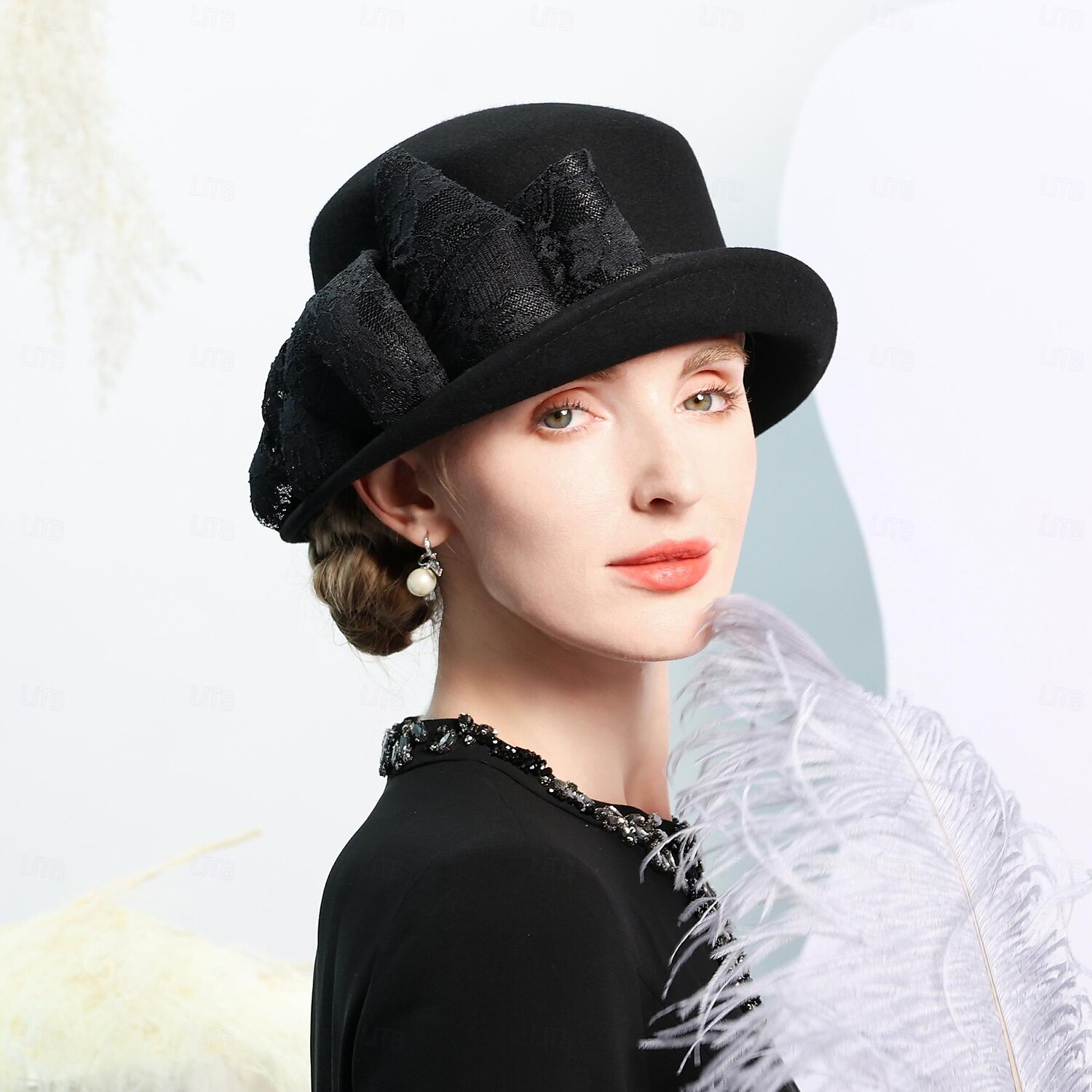 kalapok 100% gyapjú tányér / cloche sapka esküvői tea party elegáns esküvő csípős fejfedővel 2025 - $46.99 –P13