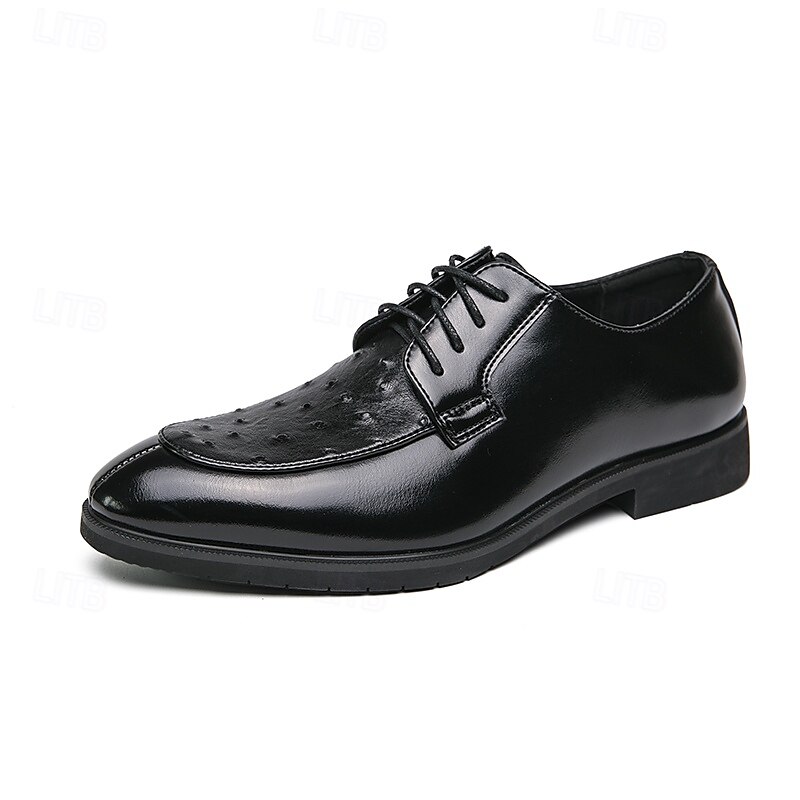 eleganti scarpe oxford in similpelle marrone con punta traforata per uomo | perfette per matrimoni, affari e occasioni formali del 2025 a $54.99 –P5