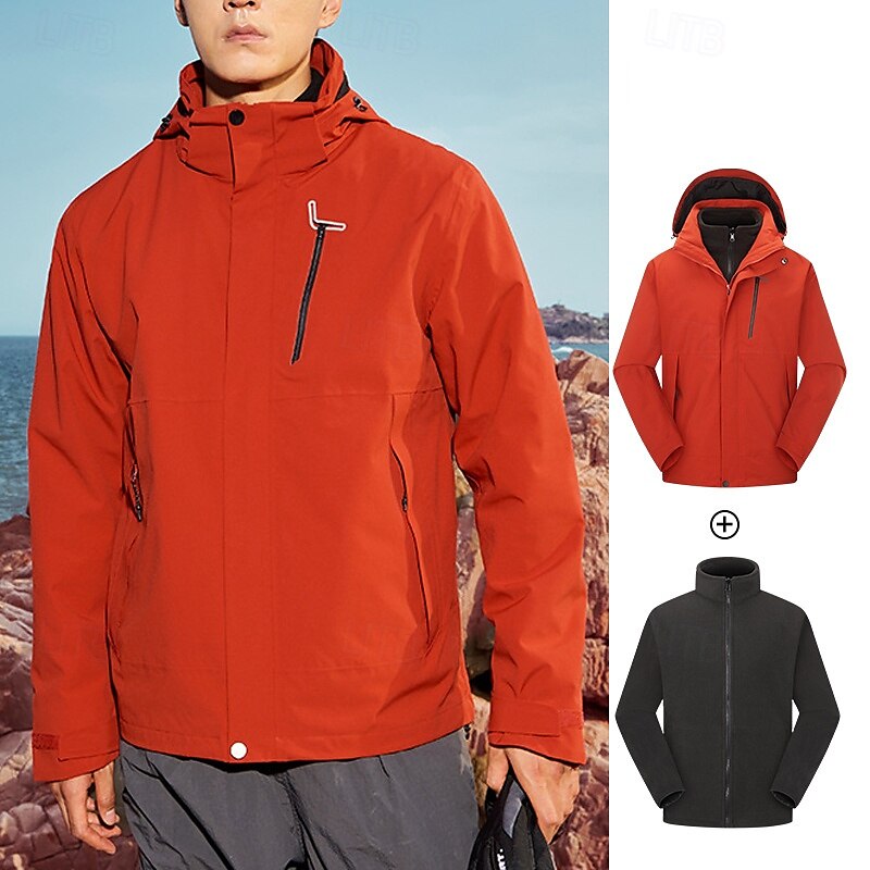Homens Jaqueta Softshell Jaqueta de Trilha Inverno Ao ar livre Térmico / Quente A Prova de Vento Impermeável Jaquetas 3-em-1 Jaqueta leve Jaqueta corta-vento Viajar Preto Vermelho Azul Marinho de 2025 por $141.99 –P2
