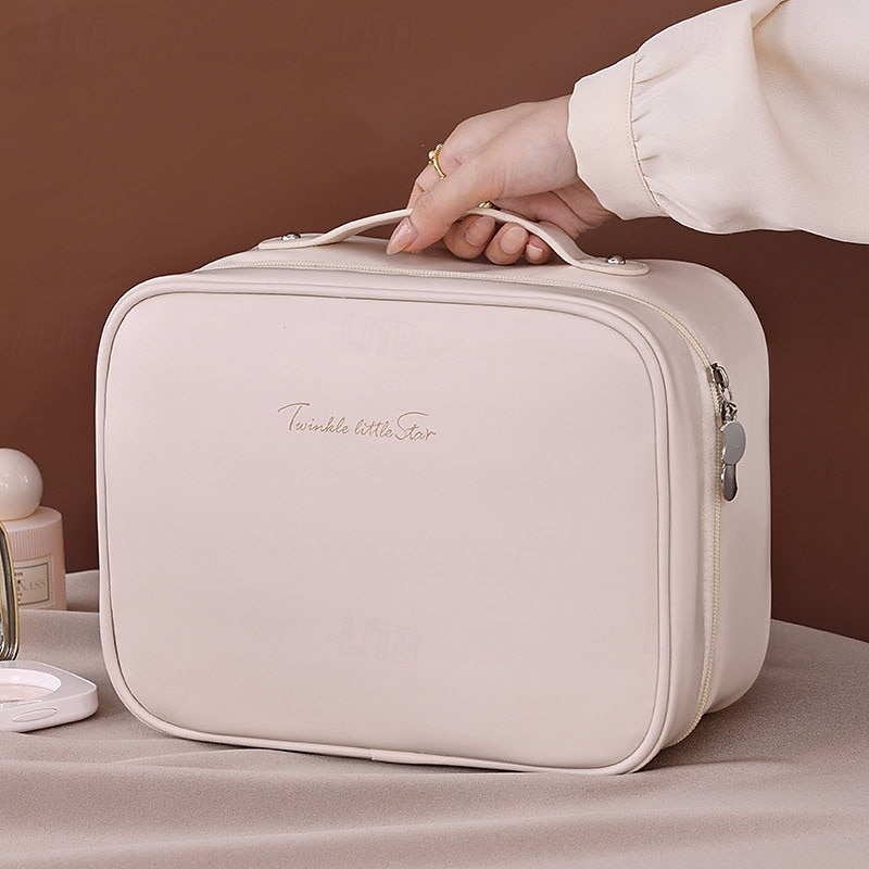 3-in-1 multifunctionele PU cosmetische tas, grote capaciteit en premium draagbare make-up kwasten organizer, reis make-up koffer, Moederdag cadeau voor vrouwen 2025 - $21.99 –P3