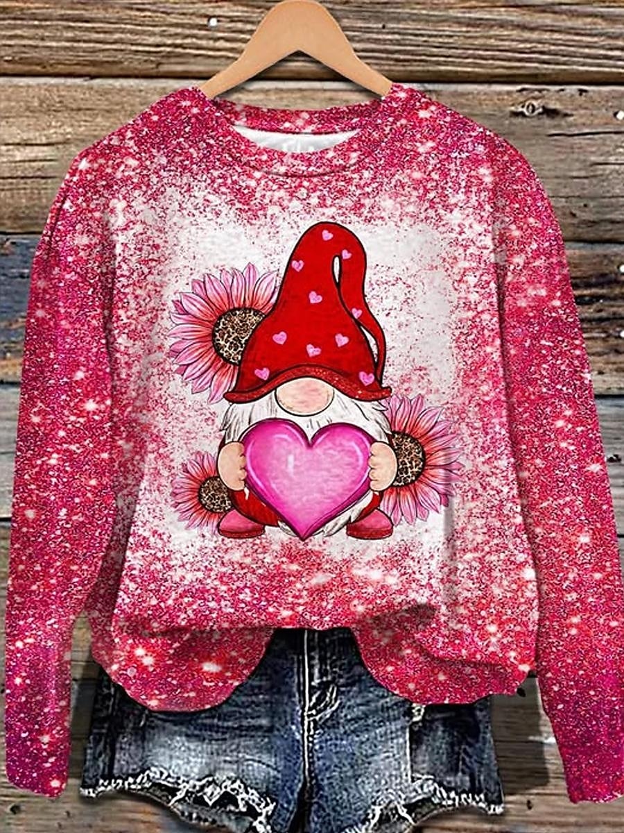 Felpe da donna Divertenti Top regolari Maniche lunghe Felpa Stampa Vestibilità regolare Rosa Autunno Inverno del 2025 a $24.99 –P1
