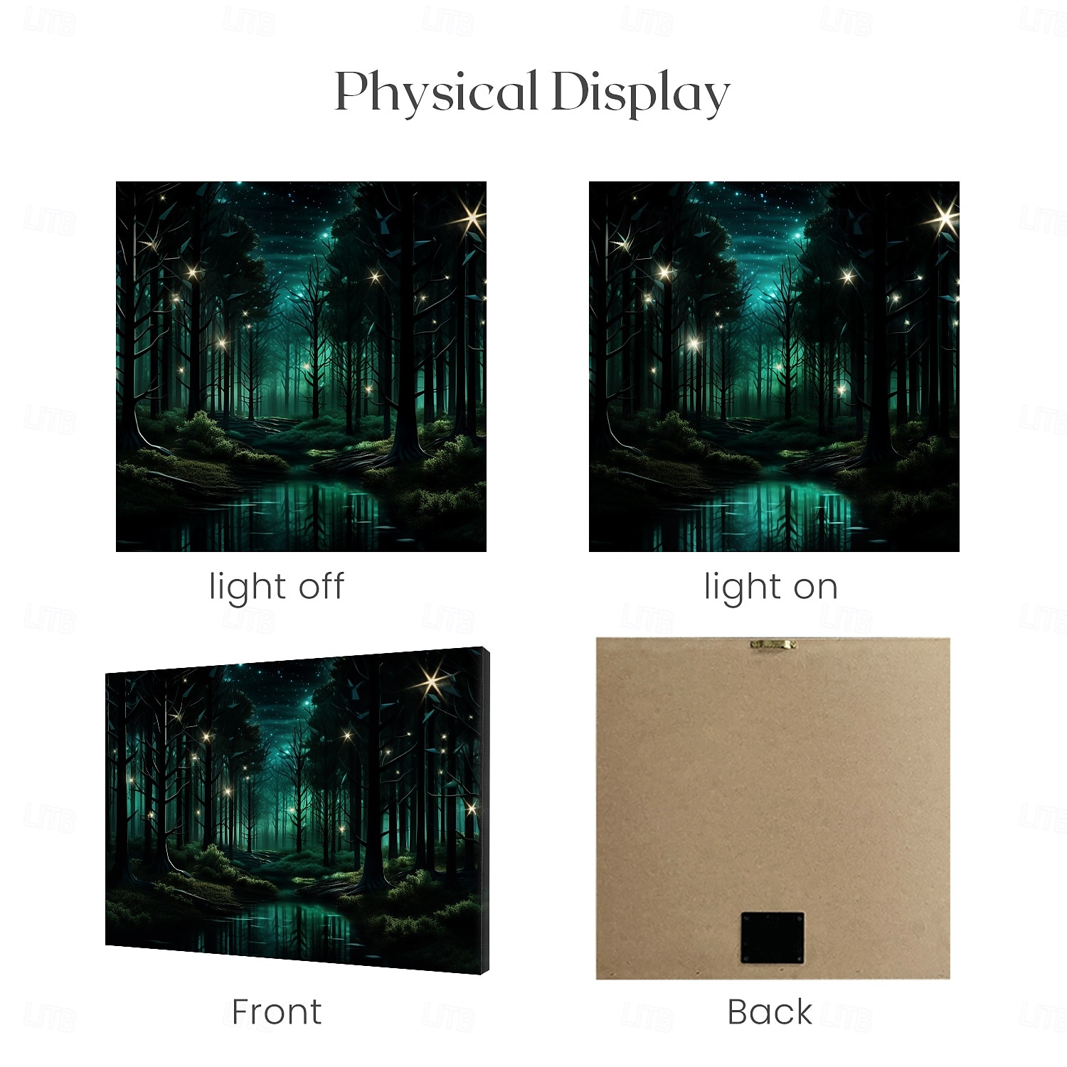 Forest Twinkle LED Canvas Wall Art Stained Glass Printing LED Lighted Up Wall Decor 2AA Battery Operated Lighted Canvas Print LED Light Kitchen Bedroom or Home Decor 2025 - $50.99 –P4