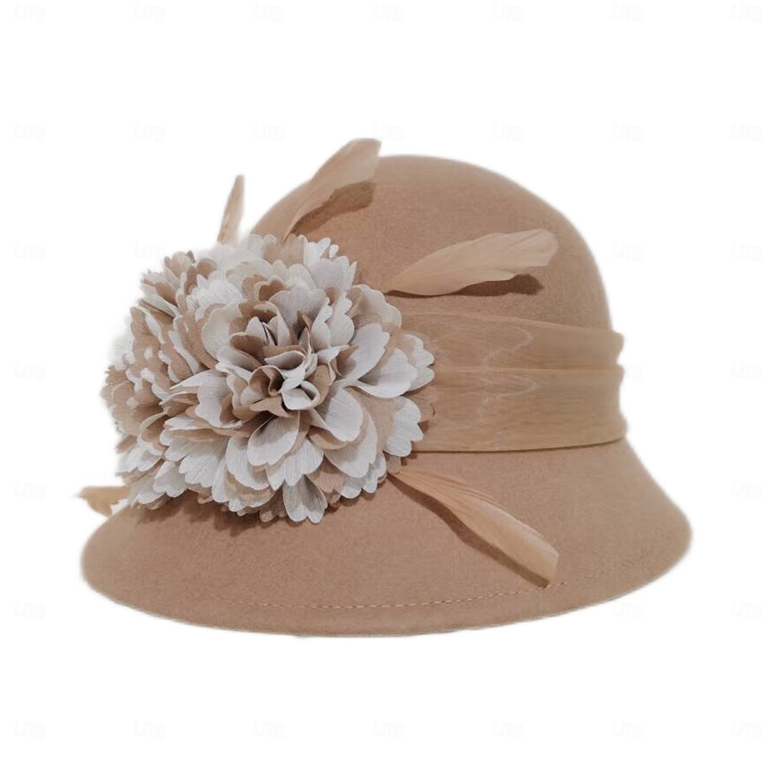 Kalap 100% Gyapjú Fedora kalap Esküvő Hölgyek napja Elegáns Brit Val vel Toll Csipke oldal Sisak Fejfedők 2025 - $45.99 –P19