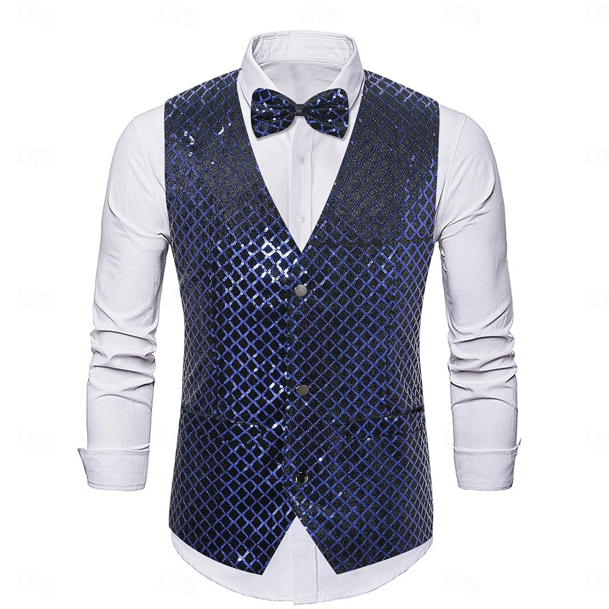 Retro Řvoucí 20s 20. léta 20. století Kamizelka Vesta Motýlek Velký Gatsby Gentleman Flitry Retro Pánské Vánoce předvečer Všech svatých Karneval Výkon loučení se svobodou nevěsty Festival Dospělé 2025 - $32.99 –P3