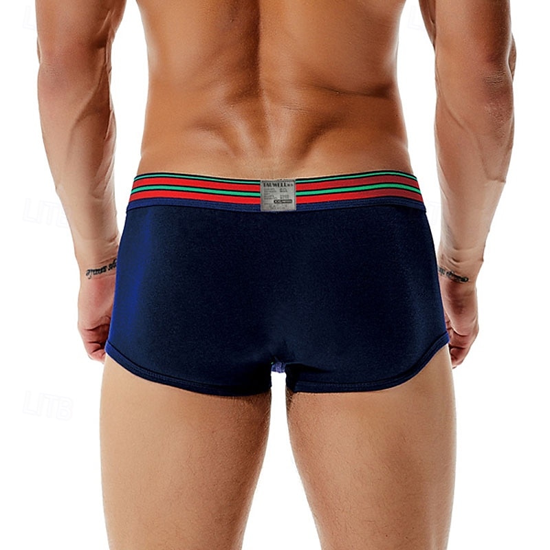 Men's 1 PCS Boxers Underwear Boxer Shorts Patchwork 90% Cotton Breathable Soft Comfortable Color Block Letter Mid Rise Black White 2025 - $10.49 –P4