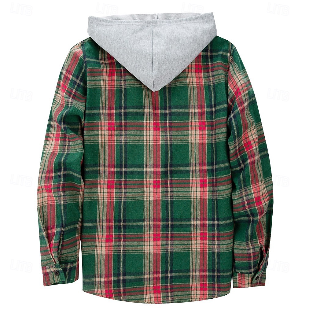 Per uomo Camicia Camicia di flanella Sovracamicia Camicia di Natale A quadri Esterno Strada Nero Verde Caffè Manica lunga Con cappuccio Inverno Primavera & Autunno Abbigliamento del 2025 a $27.99 –P2