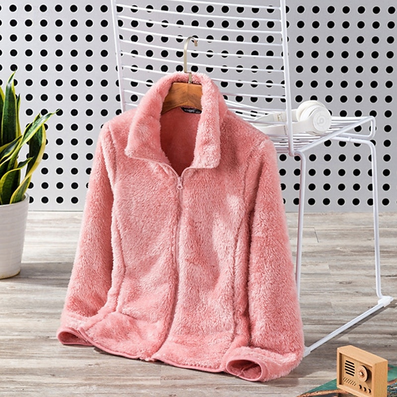 Mulheres Jaqueta de Trilha Inverno Ao ar livre Térmico / Quente A Prova de Vento Jaquetas em Velocino Jaqueta corta-vento Viajar Rosa Claro Preto Branco Rosa claro Cinzento Claro de 2025 por $25.99 –P3