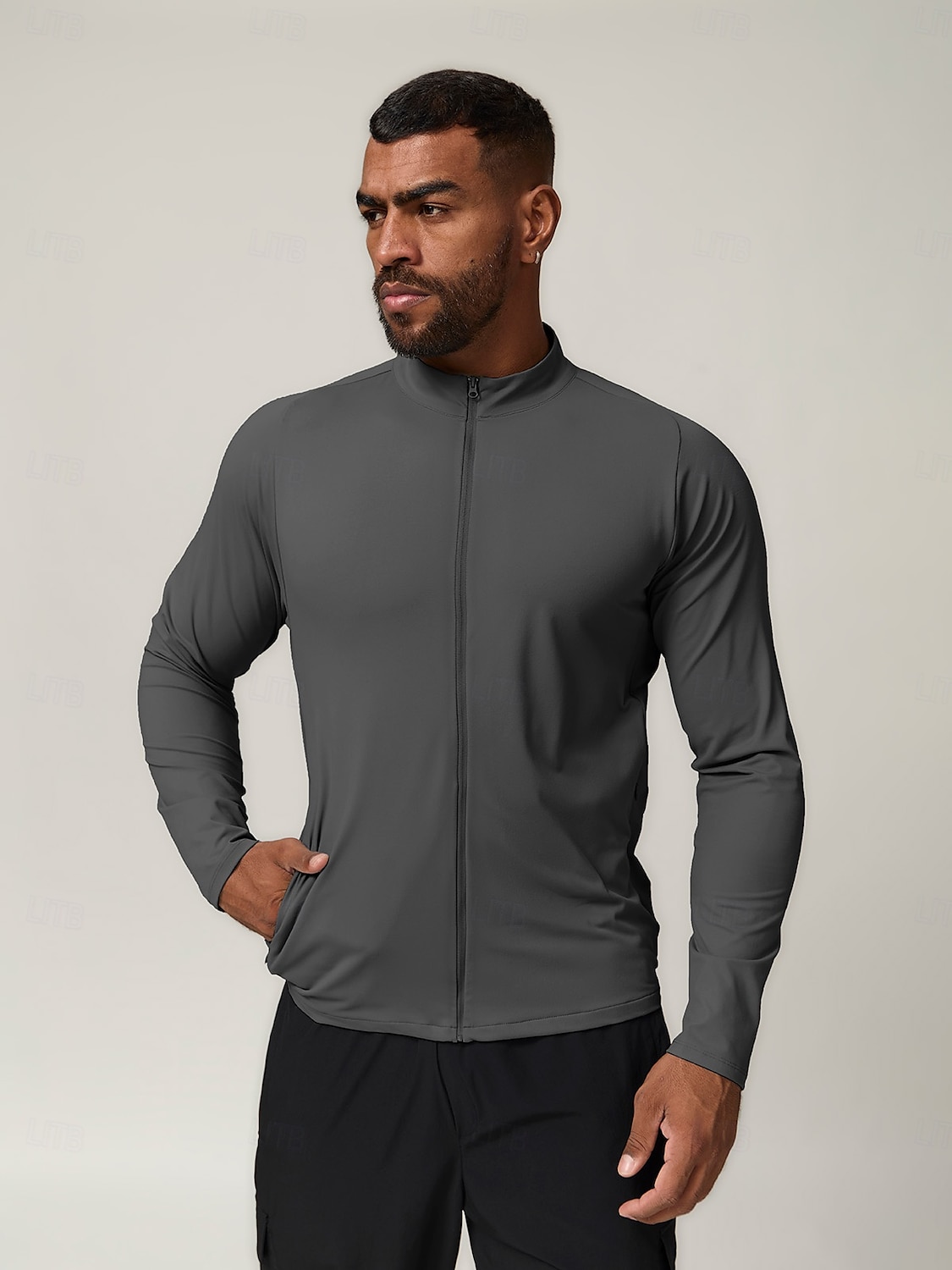 Herr Pullover-tröja Mörkgrå Långärmad Överdelar Golfkläder Kläder Outfits Bär kläder 2025 - $33.99 –P2