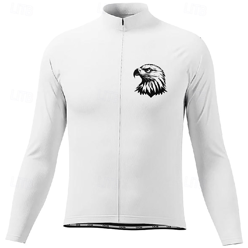 Men's Cycling Jersey Eagle Long Sleeve Bike Tee Tshirt Jersey with 3 Rear Pockets Mountain Bike MTB Quick Dry Anatomic Design Wicking Breathable Sports Dark Pink White Pink Clothing Apparel 2026 - $25.99 –P10