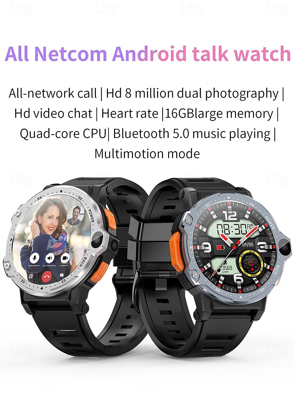iMosi PG999 Smart Watch 1.54 inch 4G LTE Cellular Smartwatch Phone 4G Pedometer Call Reminder Heart Rate Monitor Compatible with Null Men GPS Long Standby Hands-Free Calls IP 67 43mm Watch Case 2025 - $94.99 –P1