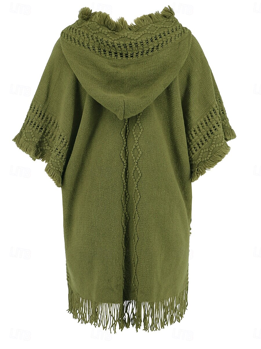 Femme Pullover Décontractées Couleur unie A côtes Col V Patchwork Franges Sans Manches Sans Manches Hauts longs Tricoter Extérieur Rendez-vous Noir Vert Printemps Automne de 2025 ? $28.99 –P4