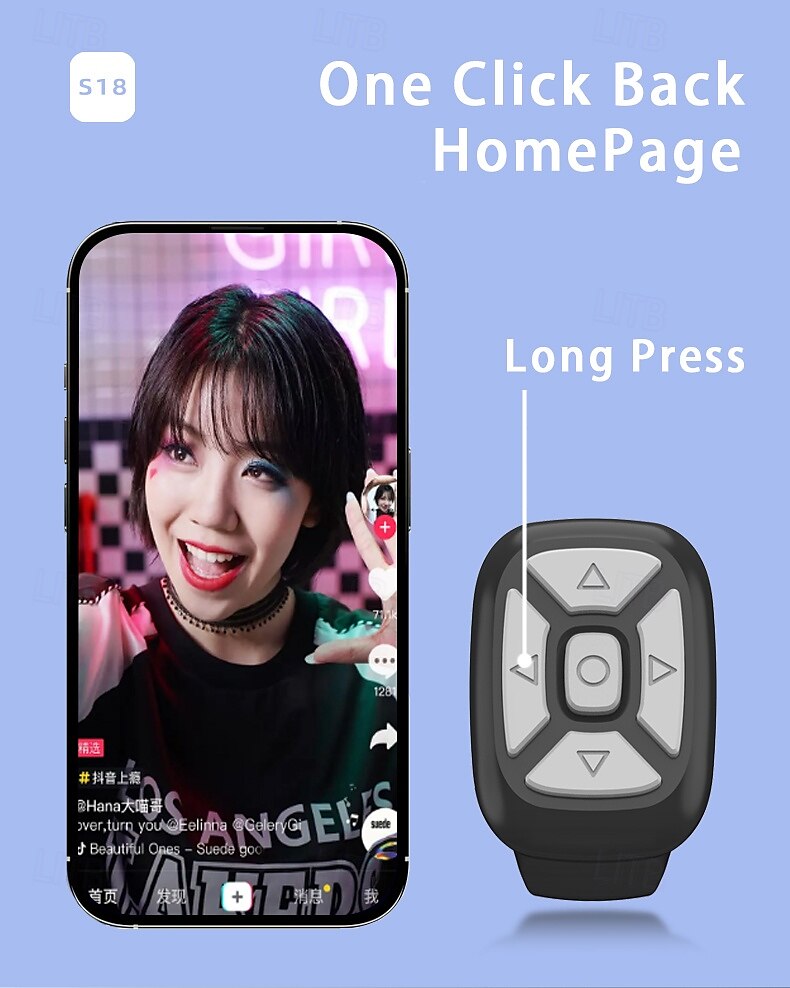 Smart Finger Ring Remote Control Novel Page Turning Shoot Mobile Phone10m Long Wireless Selfie Distance Ring Remote Controller 2025 - $18.99 –P6