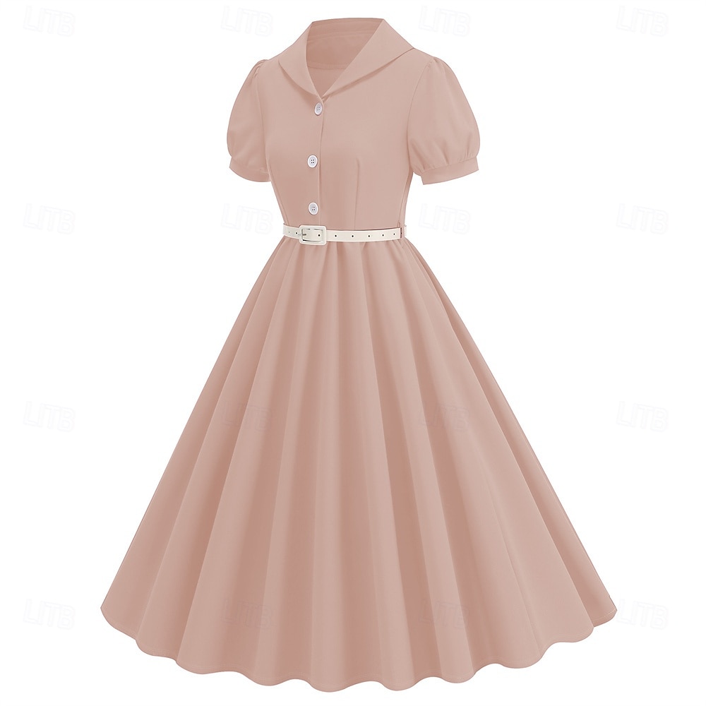 Retro Vintage 1950s Cocktail Dress Dress Flare Dress Solid Color Fancy Dress Women's Masquerade Event / Party Bachelorette Party Festival Adults' Dress Homecoming Dresses 2025 - $34.99 –P12