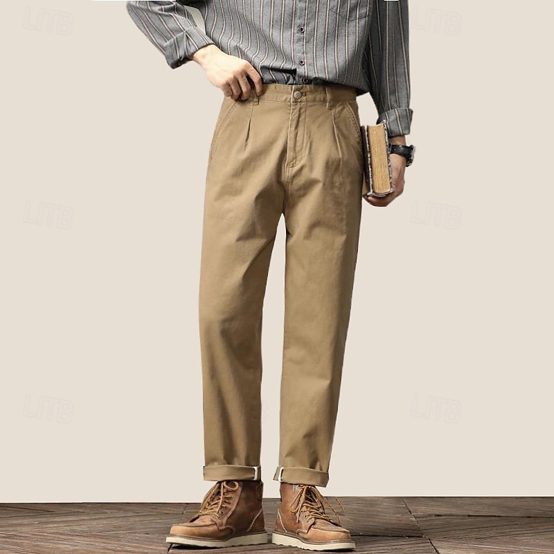 Per uomo Joggers Pantaloni a carota affusolati Tasca Tinta unica Lunghezza intera All'aperto Vacanza Feste Vacanza Vintage CachiA Nero Micro-elastico del 2025 a $44.99 –P8