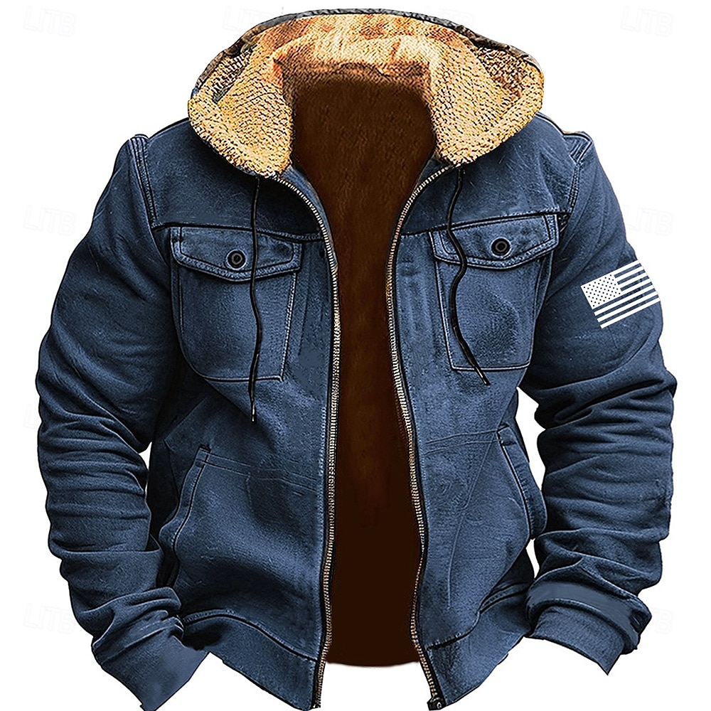 Men's Deer Fleece Hoodies Hoodie Hooded Sweatshirt Hooded Fashion 3D Print Holiday Hunting Blue Brown Zipper Pocket Fall Winter Designer 2025 - $42.99 –P4