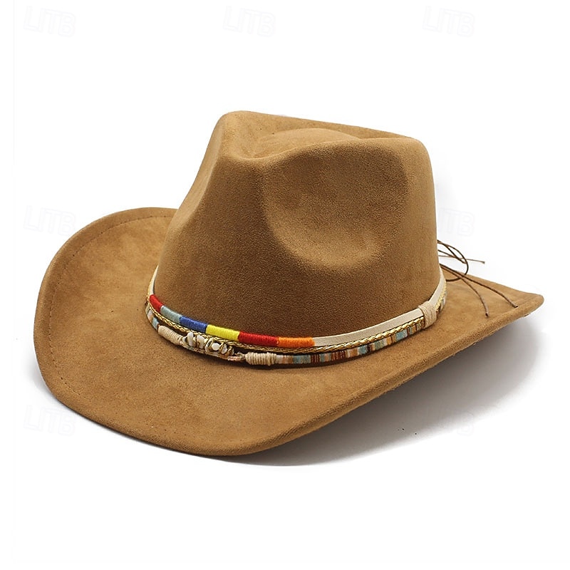 Per uomo Cappello da sole Cappello da cowboy Cappello Fedora Trilby Nero Cammello Lanetta Stile vintage Di tendenza 18esimo secolo Stato del Texas Giornaliero Festa a tema Tinta unita / tinta unita del 2026 a $20.99 –P5