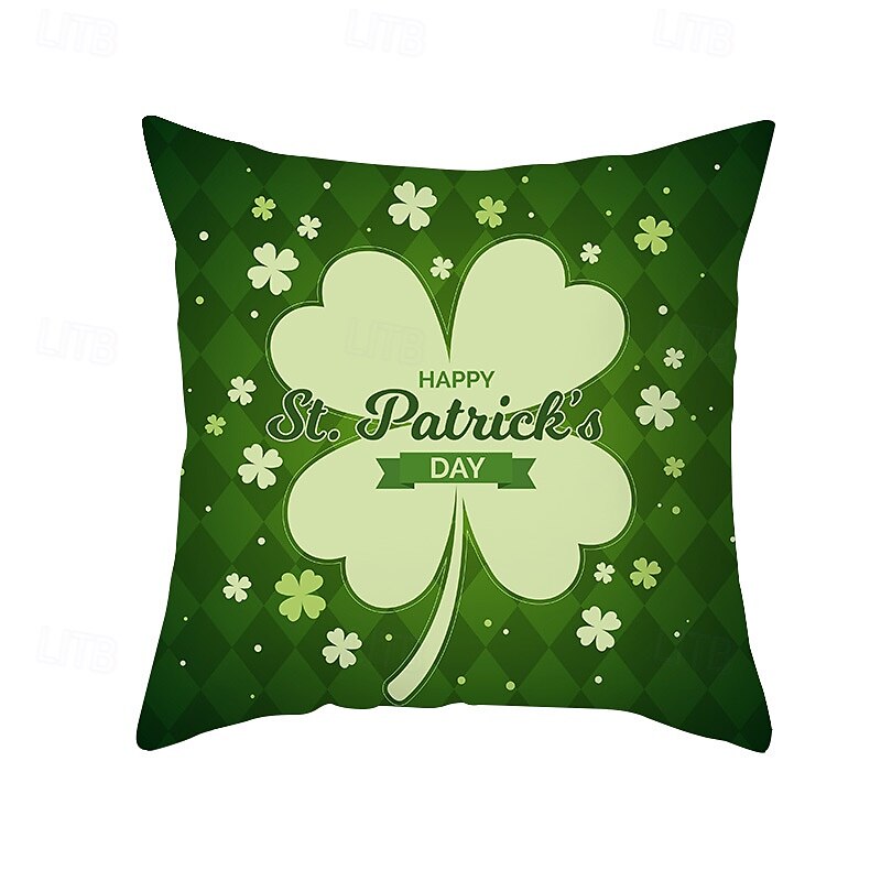 husă de perne decorativă ziua Sfântului patrick 1 bucată shamrock husă de pernă pătrată moale față de pernă pentru dormitor living canapea canapea scaun 2025 - $12.99 –P8