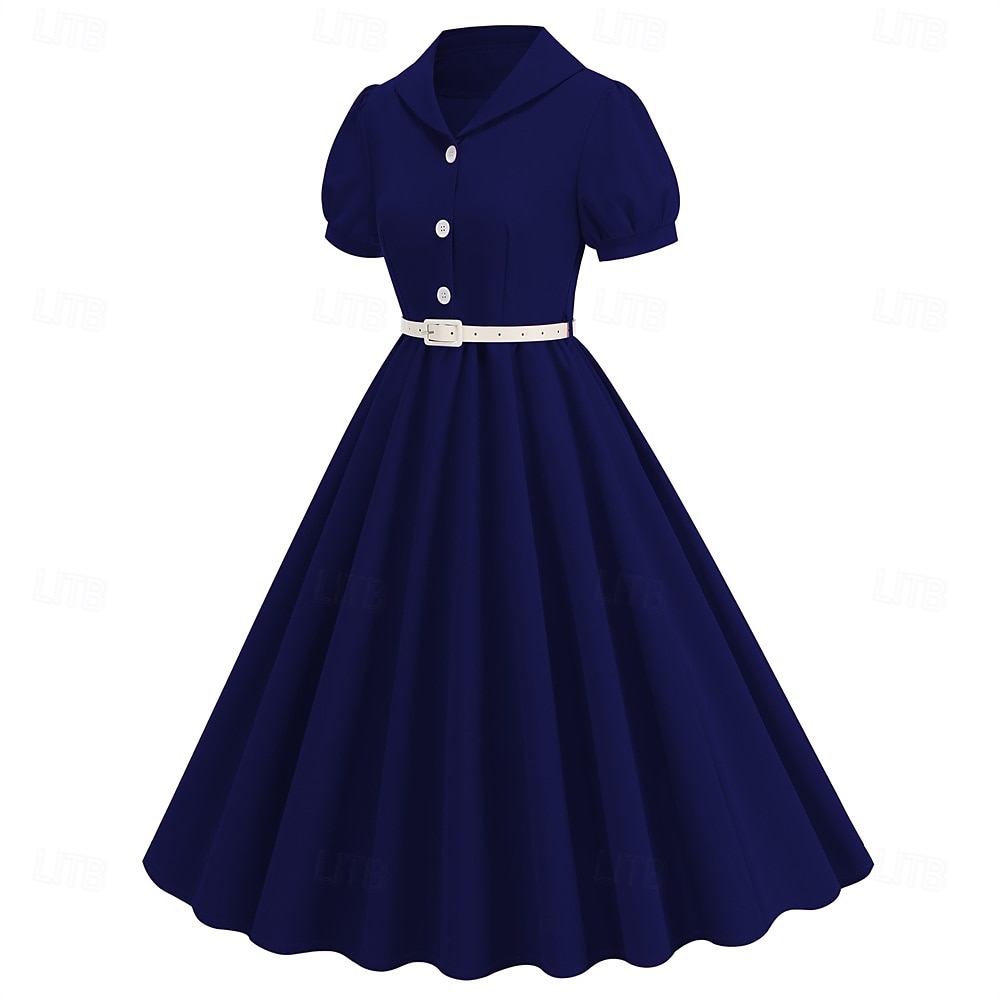 Retro Vintage 1950s Cocktail Dress Dress Flare Dress Solid Color Fancy Dress Women's Masquerade Event / Party Bachelorette Party Festival Adults' Dress Homecoming Dresses 2025 - $34.99 –P3