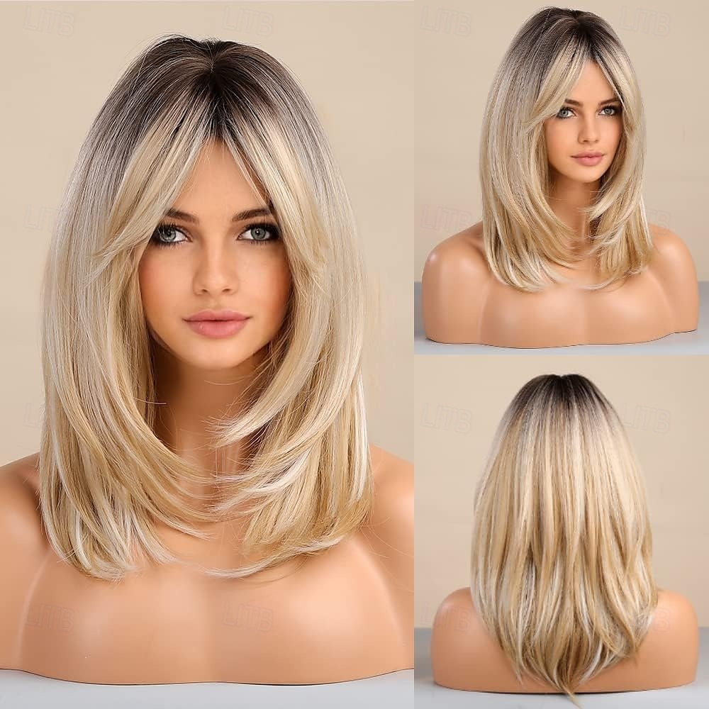 perruques longues en couches pour femmes, perruque en cheveux synthétiques avec frange, perruques naturelles ondulées résistantes à la chaleur pour une utilisation quotidienne en soirée de 2025 ? $21.99 –P1