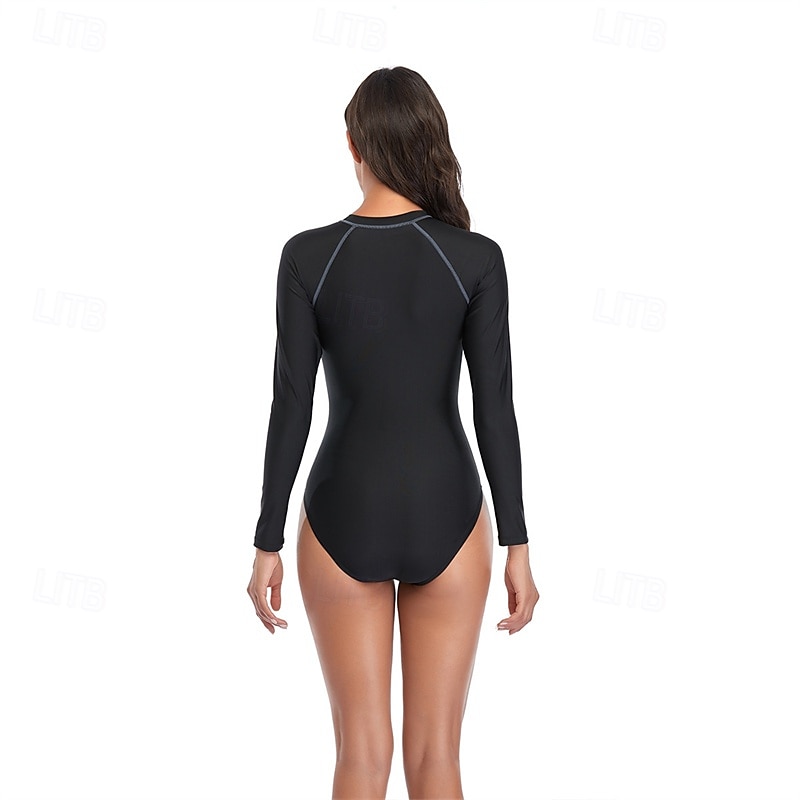 Per donna Top sottomuta Costume Intero Floreale Patchwork Stampato Cerniera Frontale Asciugatura Rapida Leggero Traspirante Manica Lunga Body costume da bagno Surf Spiaggia Sport Acquatici Estate del 2026 a $32.99 –P11
