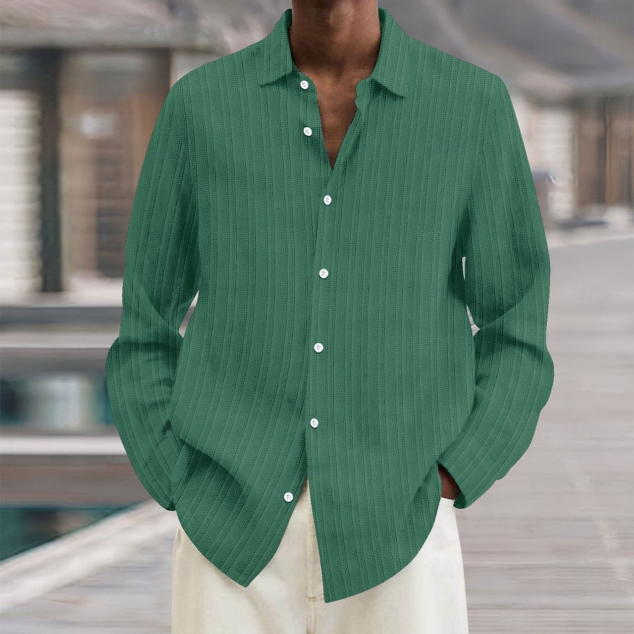 Per uomo Camicia Camicia estiva Maglietta informale Camicia da spiaggia Camicia con bottoni Cachi chiaro Nero Bianco Verde chiaro Blu marino scuro Manica lunga Tinta unica Colletto Da mare Giornaliero del 2025 a $25.99 –P10