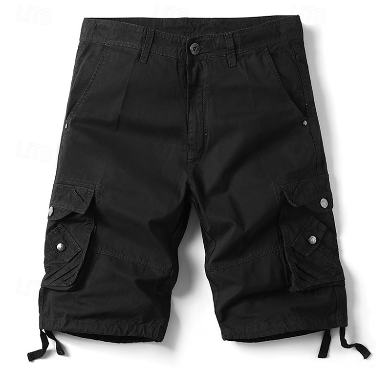 Herr Cargo-shorts Vandringsshorts Militär Sommar Utomhus 10" Ripstop Andningsfunktion Snabb tork Dragkedja fram Shorts Underdelar Knälängd Svart Armégrön Bomull Jakt Fiske Klättring XS S M L XL 2025 - $28.99 –P7