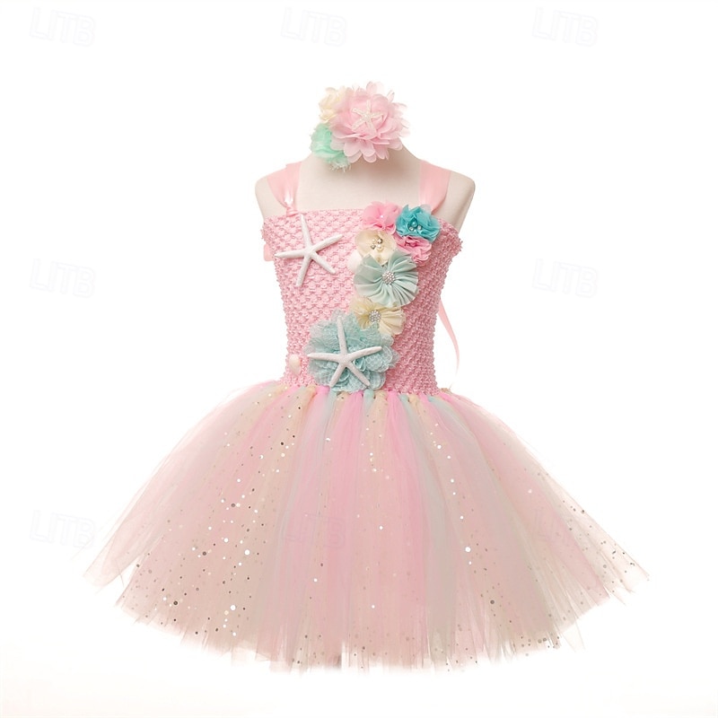 Book Week 2026 Kids Girls' Party Dress Rainbow Flower Sleeveless Performance Birthday Beautiful Sweet Knee-length Party Dress Swing Dress A Line Dress Summer 4-12 Years Pink Purple Light Blue 2026 - $31.99 –P9