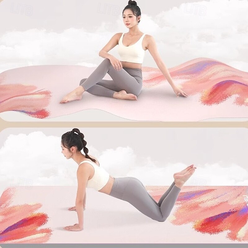 Exercise Yoga Mat 183*61 cm Non Slip High Density Thick Durable Faux Suede Grip for Yoga Pilates Exercise & Fitness Yellow Blue Purple 2025 - $21.99 –P8